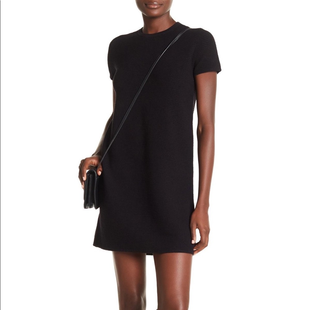 Theory Gelton Dynamic Ribbed Crew Neck Mini Dress
